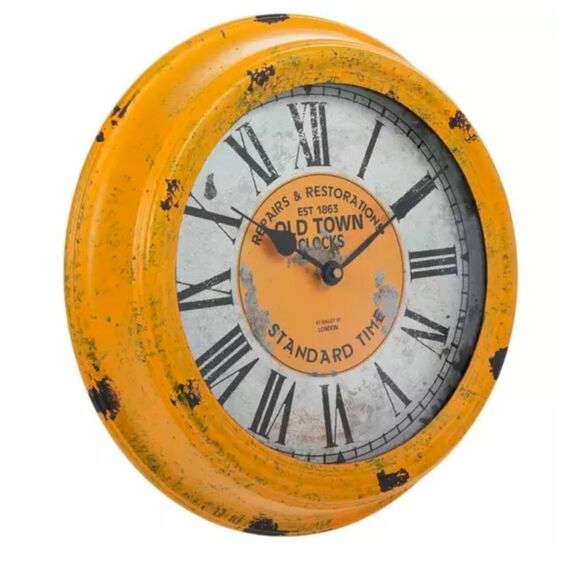 🕰️Antique Yellow Metal Wall Clock - Picture 3 of 4